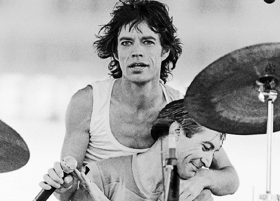  On stage with Mick Jagger in 1981 for the movie Let's Spend the Night Together.