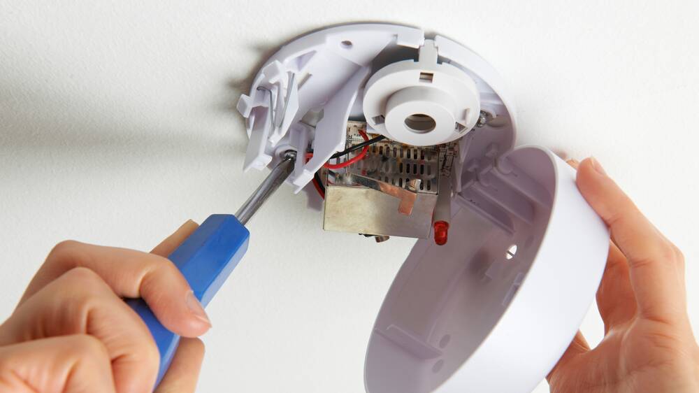 Most smoke alarms contain a tiny amount of radioactive Americium-241 in an ionisation chamber. Picture Shutterstock