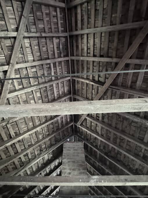 Visitors can push open the door and peek inside Woolingubrah Inn. Don't forget to look up! Picture by Tim the Yowie Man