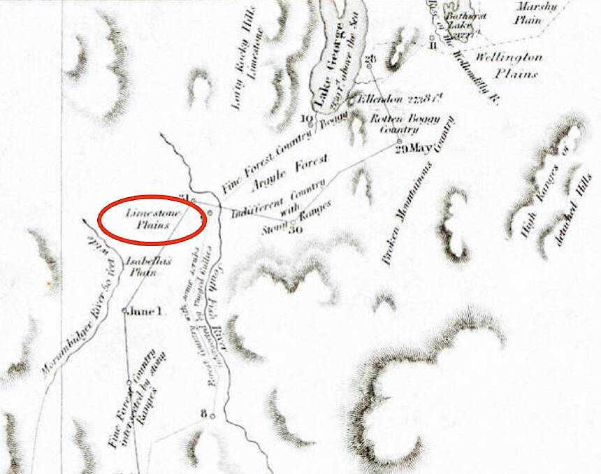 Likely the first published reference to the Limestone Plains - Currie and Ovens route as surveyed by Mark Currie and reproduced in Geographical Memoirs on NSW, 1825. 