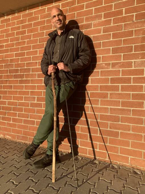 Anthony Sharwood reunited with his poles. Picture: Tim the Yowie Man