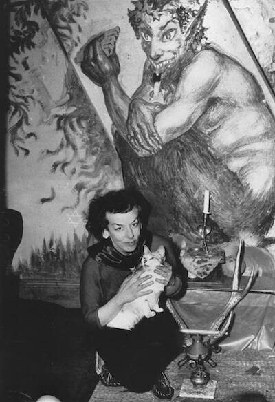 Norton in front of her altar to the god Pan, photographed in 1950. Picture: The Sydney Morning Herald/Black Jelly Films