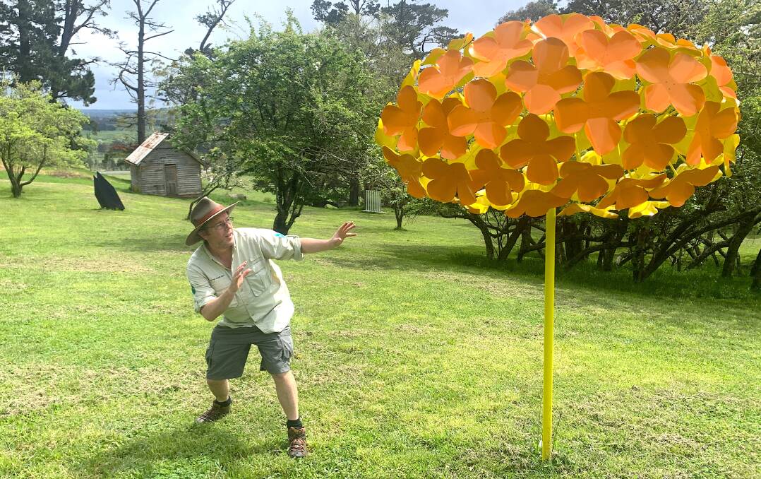 Margarita Sampson's 'Reason to be Cheerful' sculpture at Hillview Sculpture Park. Picture by Tim the Yowie Man