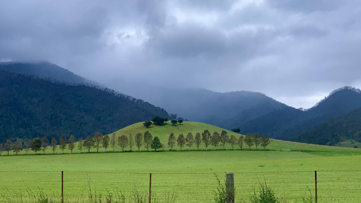 Misty mountains ring the Araluen Valley. Picture by Tim the Yowie Man