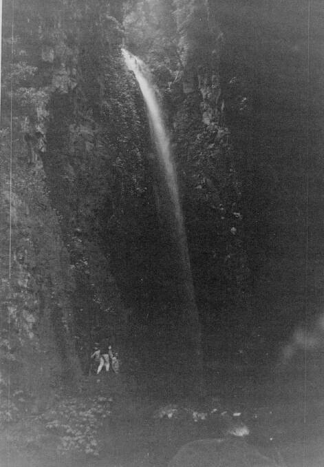 The old black-and-white photo labelled 'Elsies Falls'. Picture: Courtesy Tidbinbilla Pioneers Association