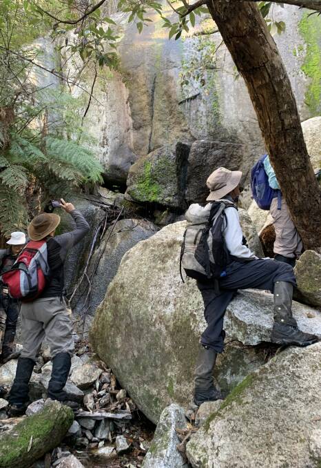 Canberra Bushwalking Club members search for the elusive falls.