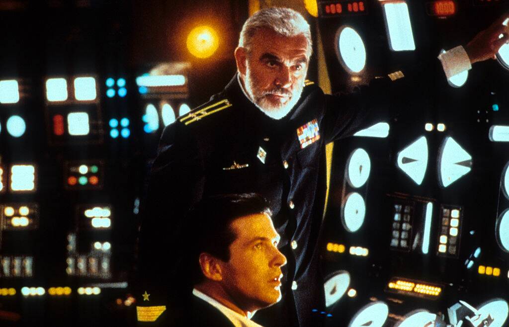 Alec Baldwin and Sean Connery in a scene from the film The Hunt For Red October. Picture: Getty Images