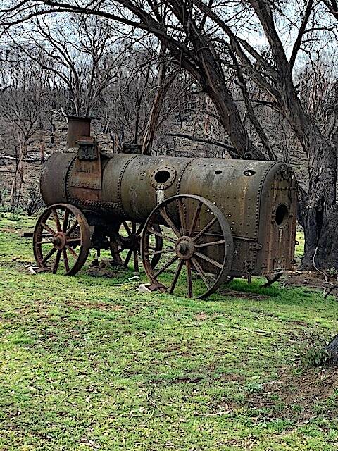 An old steam engine near the site of a former timber mill near Adaminaby. Picture: Sue O'Leary