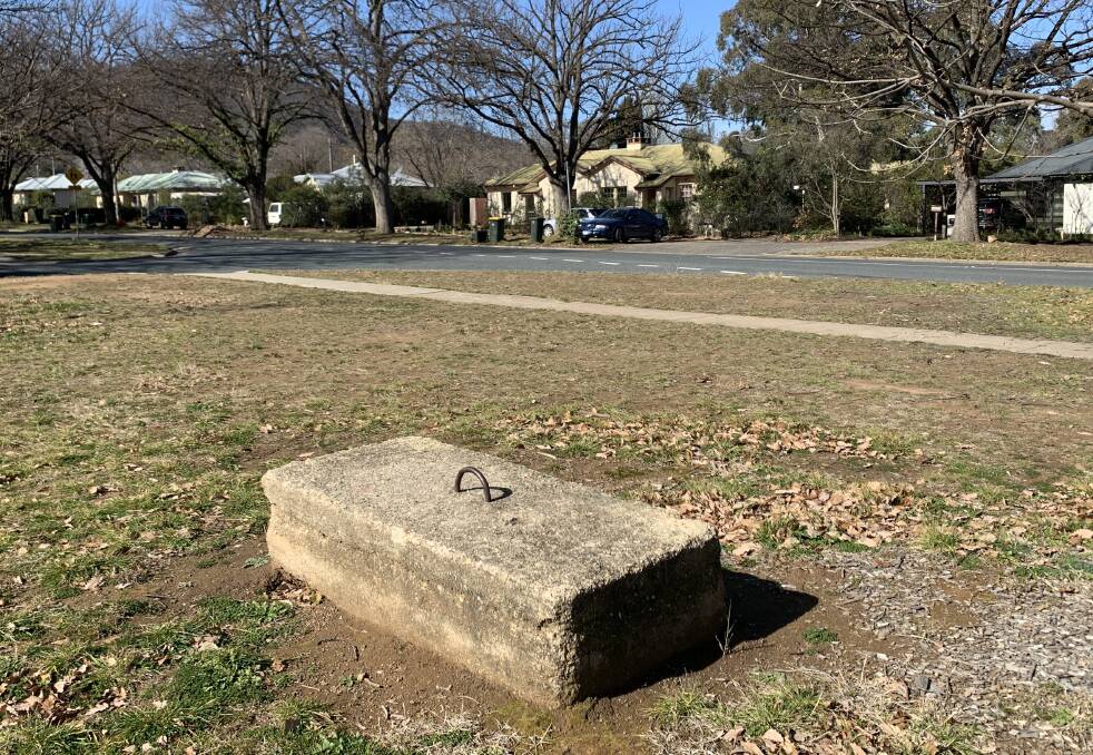 Ainslie's mystery concrete block. Picture: Tim the Yowie Man