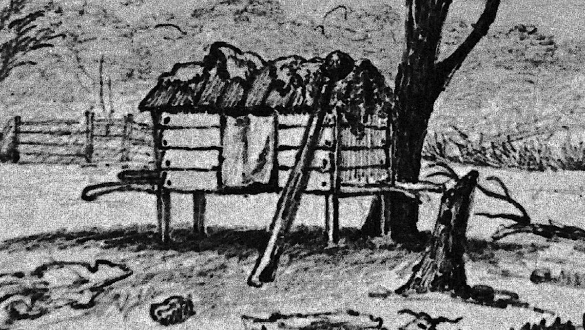 A sketch by Emma von Stieglitz, titled Shepherd's watchbox, Villamanatta (1854).