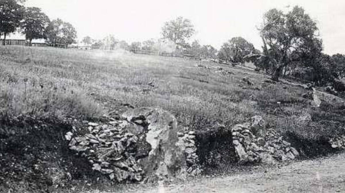 Limestone broken up and ready for burning in a kiln near current Lawson Crescent on Acton Peninsula. Picture by Canberra & District Historical Society