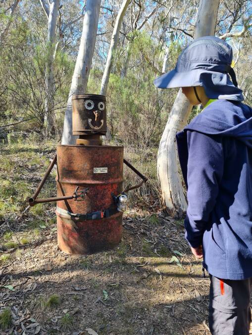 The robot sculpture on the East Jerrabomberra bush trail. Picture by Kumalie Walker