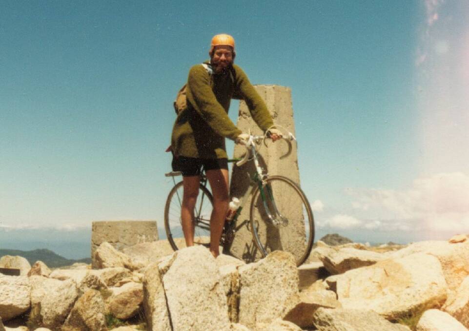 Bill Crowle atop Mt Kosciuszko in 1975. Picture: Bill Crowle