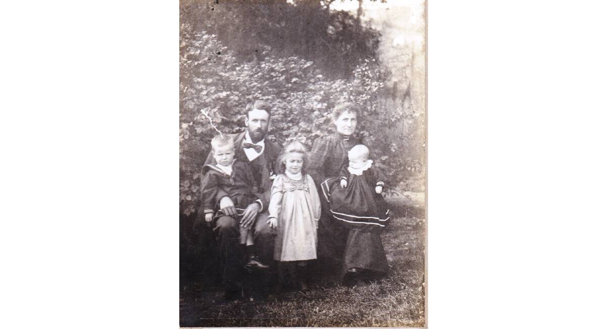George and Louisa (nee Oldfield) Phillips with their orphaned grandchildren Harry, Vera, and Bert in 1902. Picture supplied