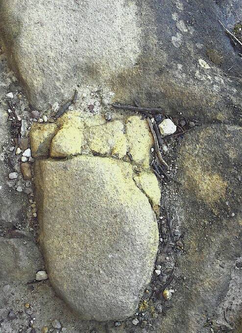 Rocks in the shape of a 'bigfoot'. Picture: Chris Stotemaker de Bruine