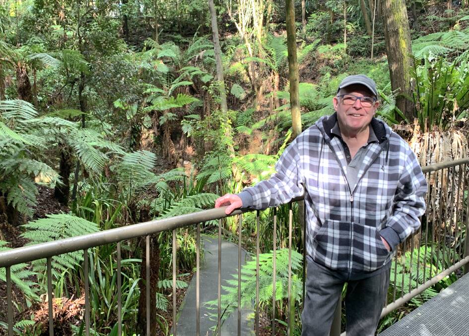 Barry Snelson at the rainforest gully over half a century after he helped create it. Picture: Tim the Yowie Man
