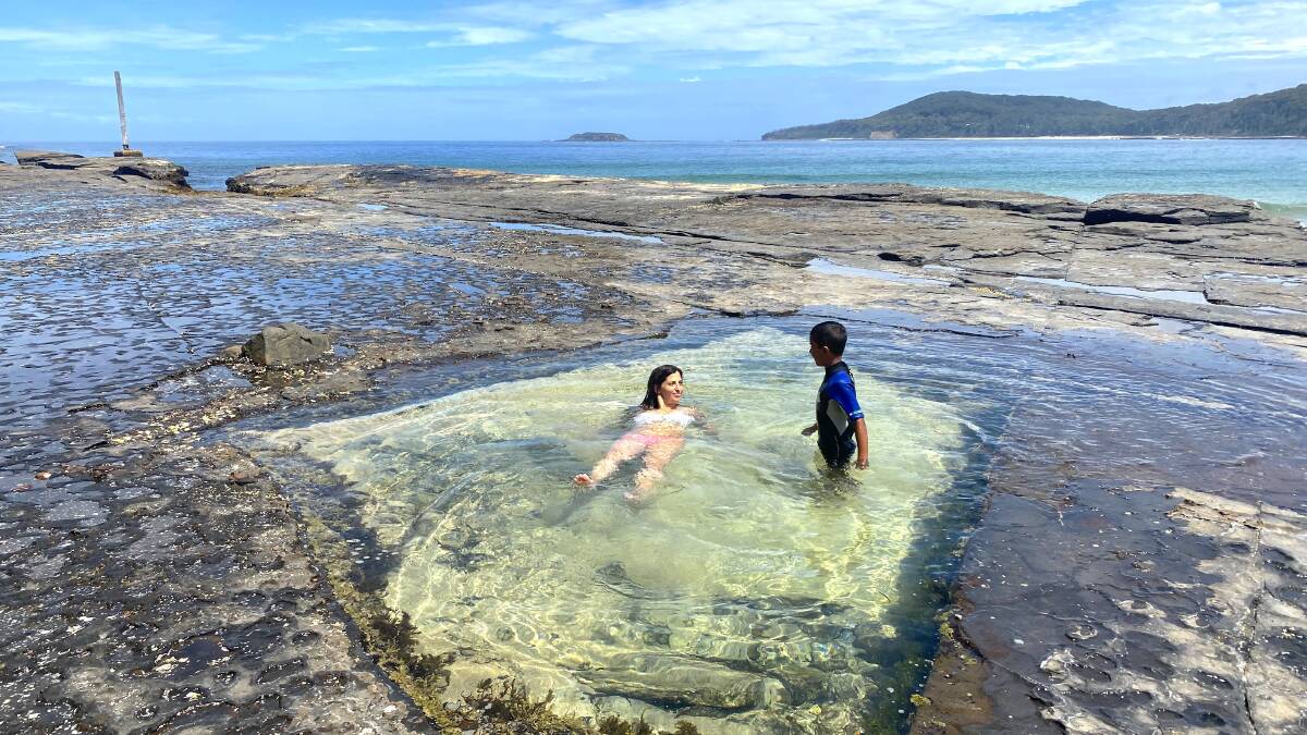 A rock pool at Pebbly Beach. Picture by Tom Corra