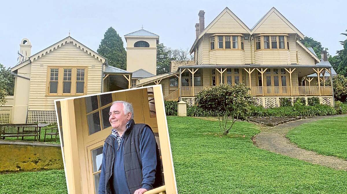 Damien Miller, inset, is the custodian of Hillview, now a heritage hotel and sculpture park. Pictures by Tim the Yowie Man