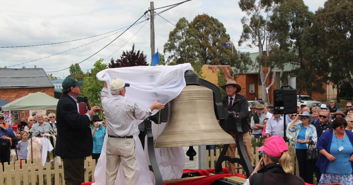 There were lots of excitement when the bell first arrived in Nimmitabel in October 2015. Picture: Dave Moore