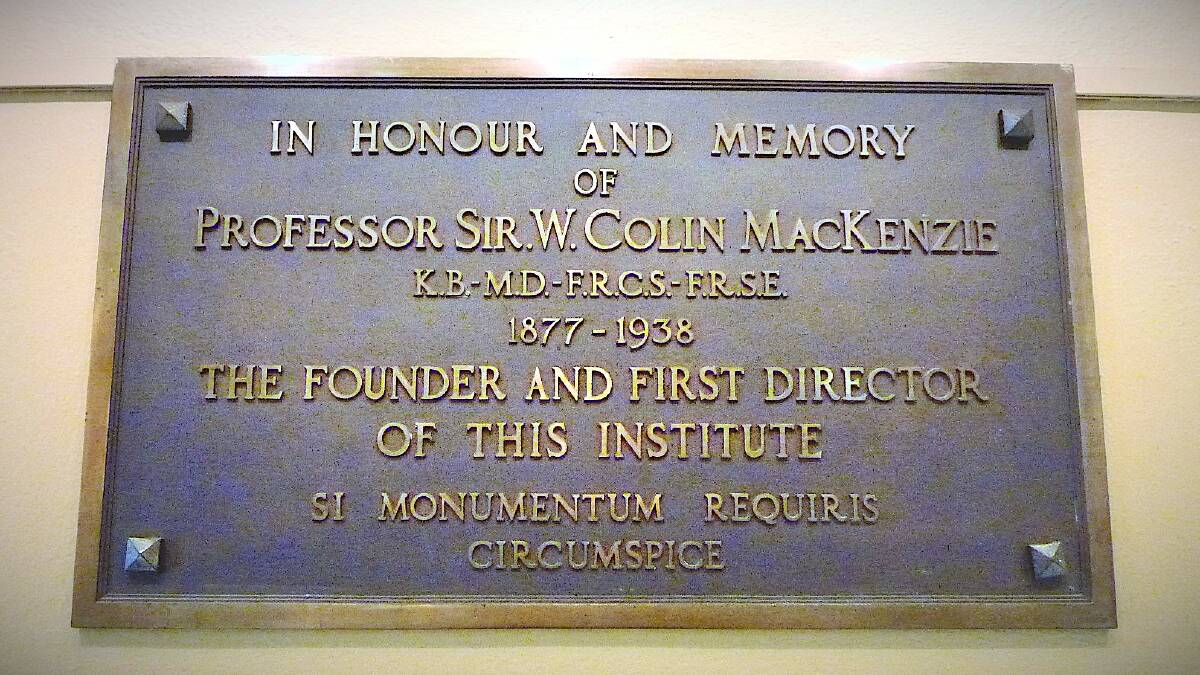 Sir Colin MacKenzie's commemorative plaque inside the foyer of the National Film and Sound Archive building in Acton. Picture by Tim the Yowie Man