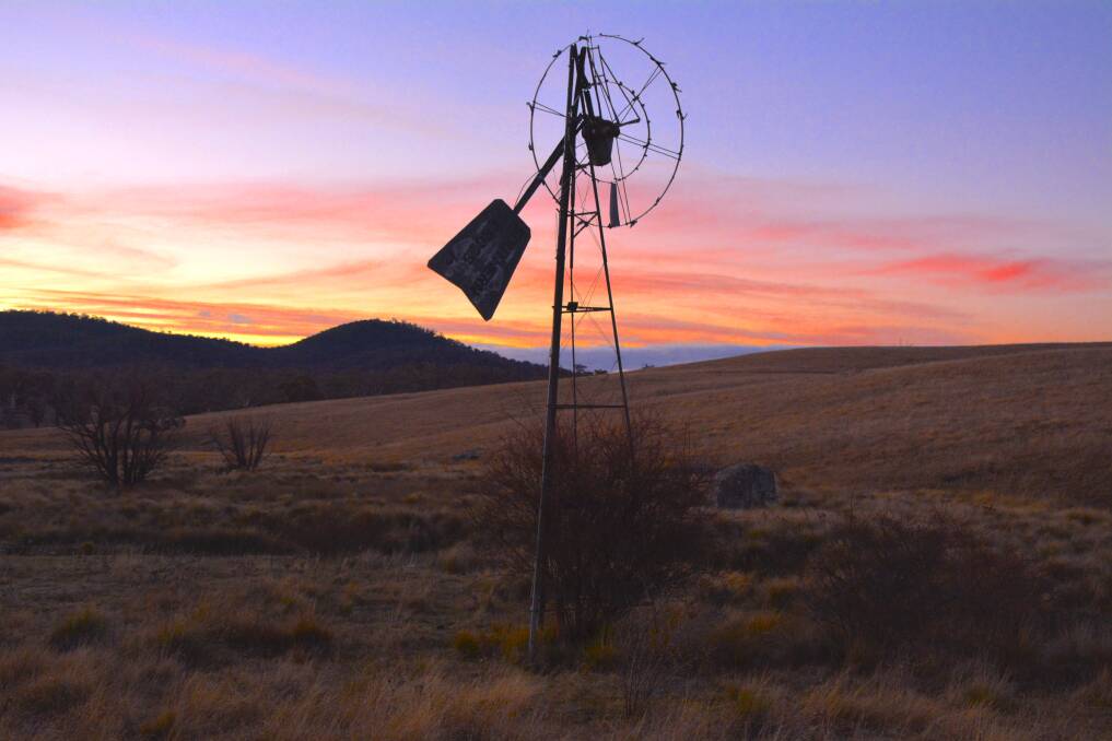 An old windmill near the creek crossing at Hugundra where horses are regularly spooked. Picture: Tim the Yowie Man