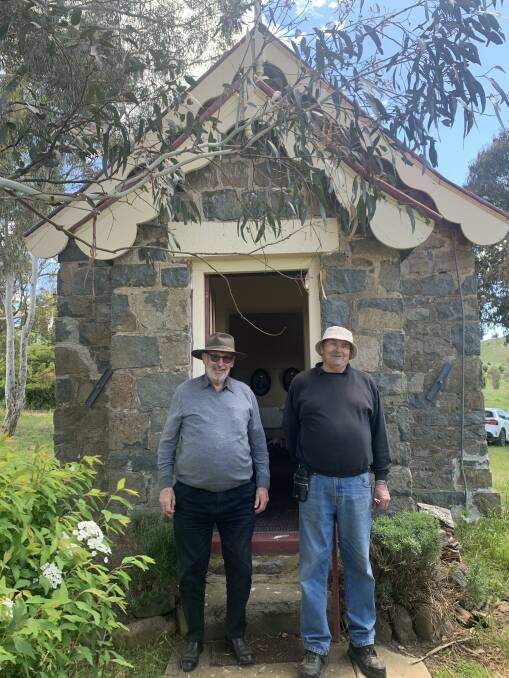 Ralph and Kingsley Southwell at the entrance to the chapel. Picture: Tim the Yowie Man