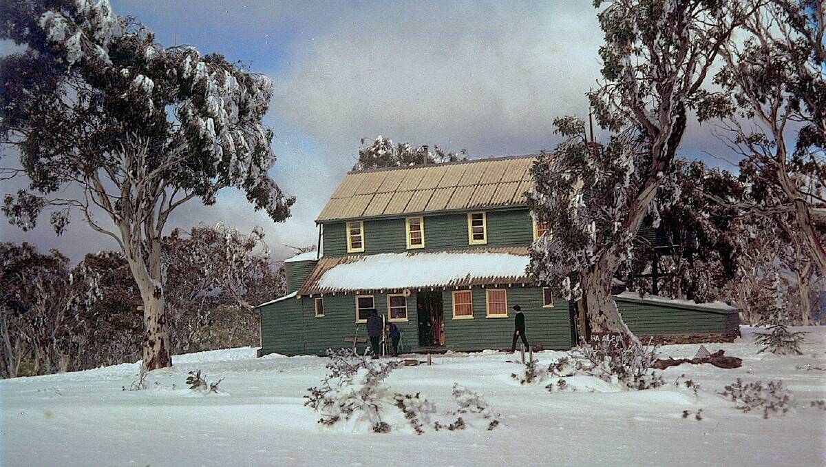 Mt Franklin Chalet in the early 1960s after a snowfall. Picture: Alan and Barbara Bagnall