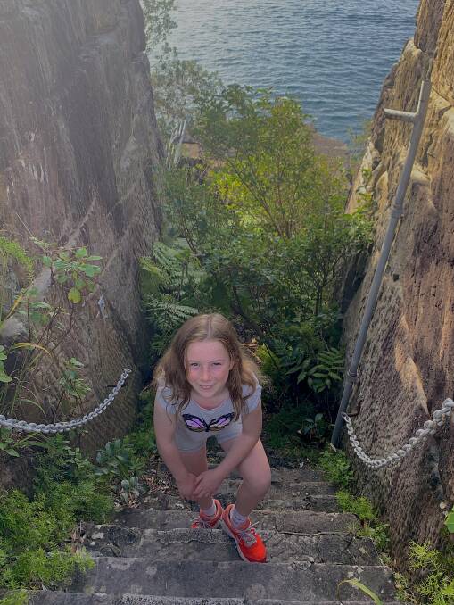 Tim's daughter Emily explores the historic military fortifications at Middle Head. Picture: Tim the Yowie Man