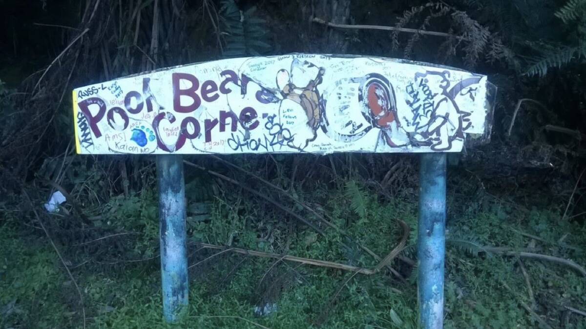 An earlier sign at Pooh's Corner. Picture supplied