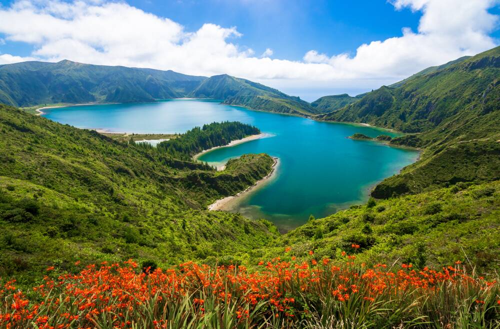 Lagoa do Fogo (''Lake of Fire'') was formed when many volcanoes exploded, creating a massive caldera of super-heated lava. Pictures: Shutterstock