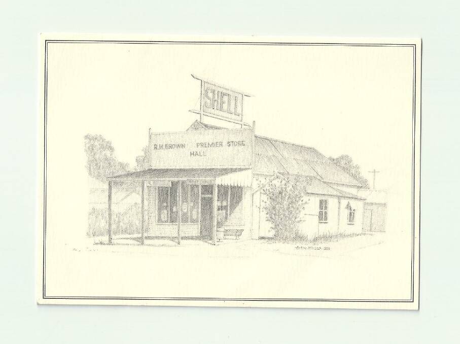 Averil Muller's 1986 sketch of Hall Premier Store. Picture: Courtesy of Leigh Brown