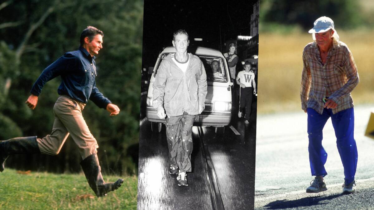 Cliff Young won the 1983 Sydney to Melbourne Ultramarathon aged 61. Pictures Getty Images, supplied 