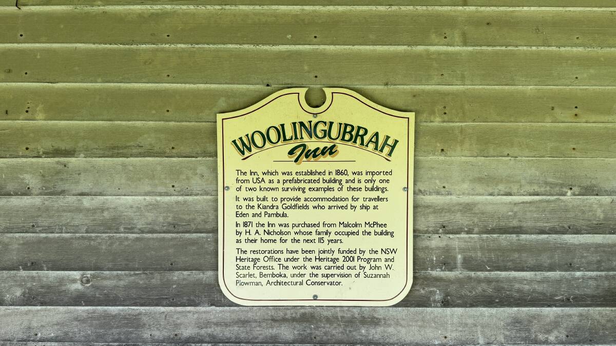 The sign that greets visitors to Woolingubrah Inn. Picture by Tim the Yowie Man