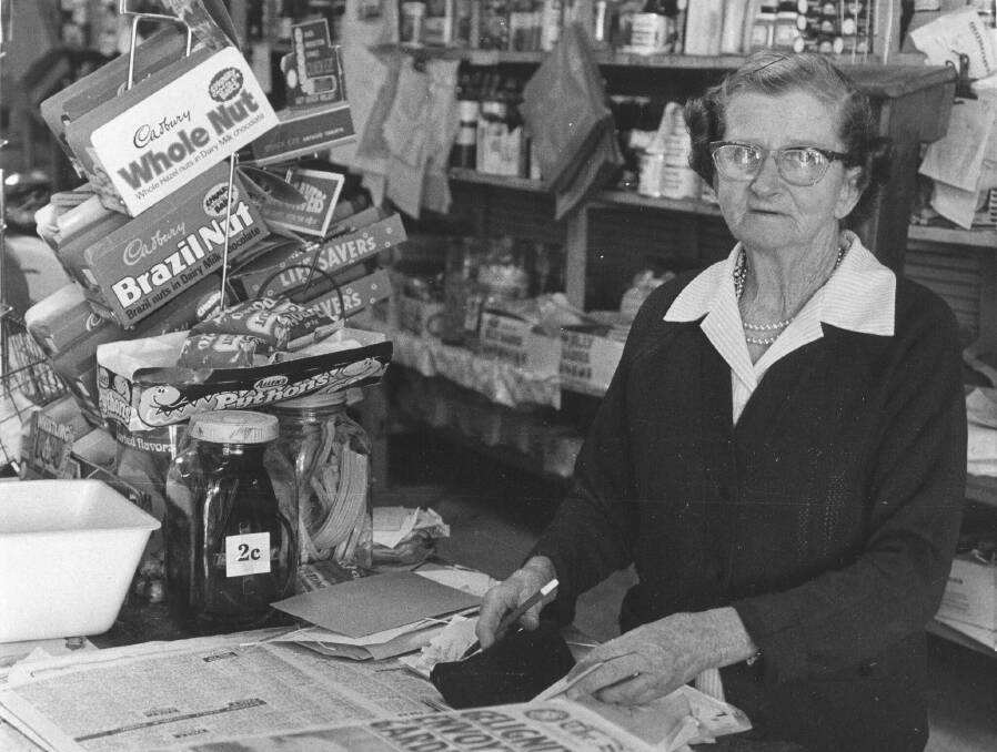 Miss Jean Southwell in 1979 in the Hall General Store (now Daughters of Hall). Picture: Hall School Museum & Heritage Centre