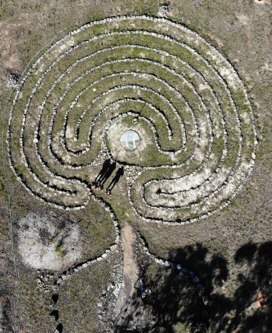 Aerial view of Robert Gourlay's homemade labyrinth. Picture: Robert Gourlay