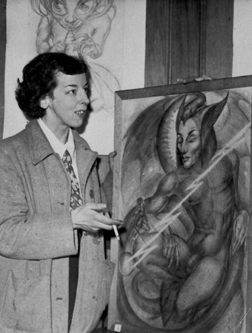 Rosaleen with one of her esoteric art works. Picture: Sonia Bible