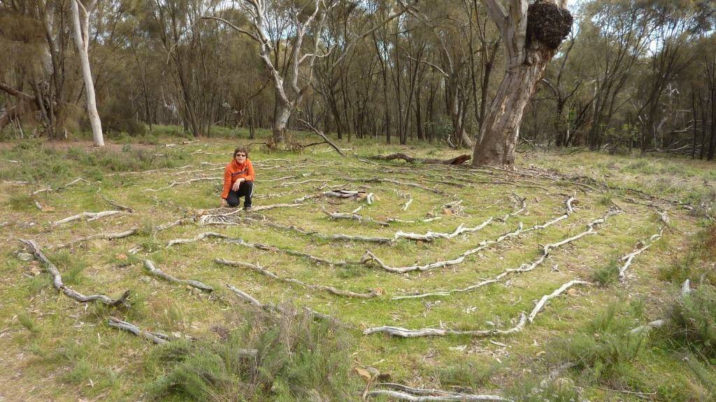 Julie Rickwood at the labyrinth in 2012. Picture by Tim the Yowie Man
