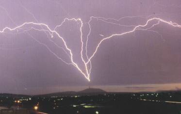 Lightning over Canberra. Picture: Supplied
