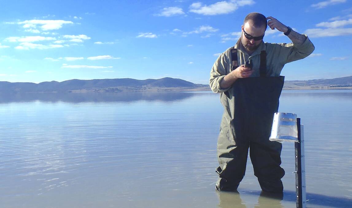 Dr Michael Short at work in at Lake George. Picture: Supplied