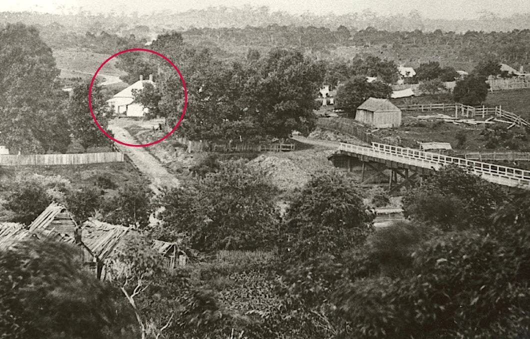 Mongarlowe circa 1910, with Chinese joss house at front left and The Rising Sun (circled). Picture courtesy of Braidwood & District Historical Society