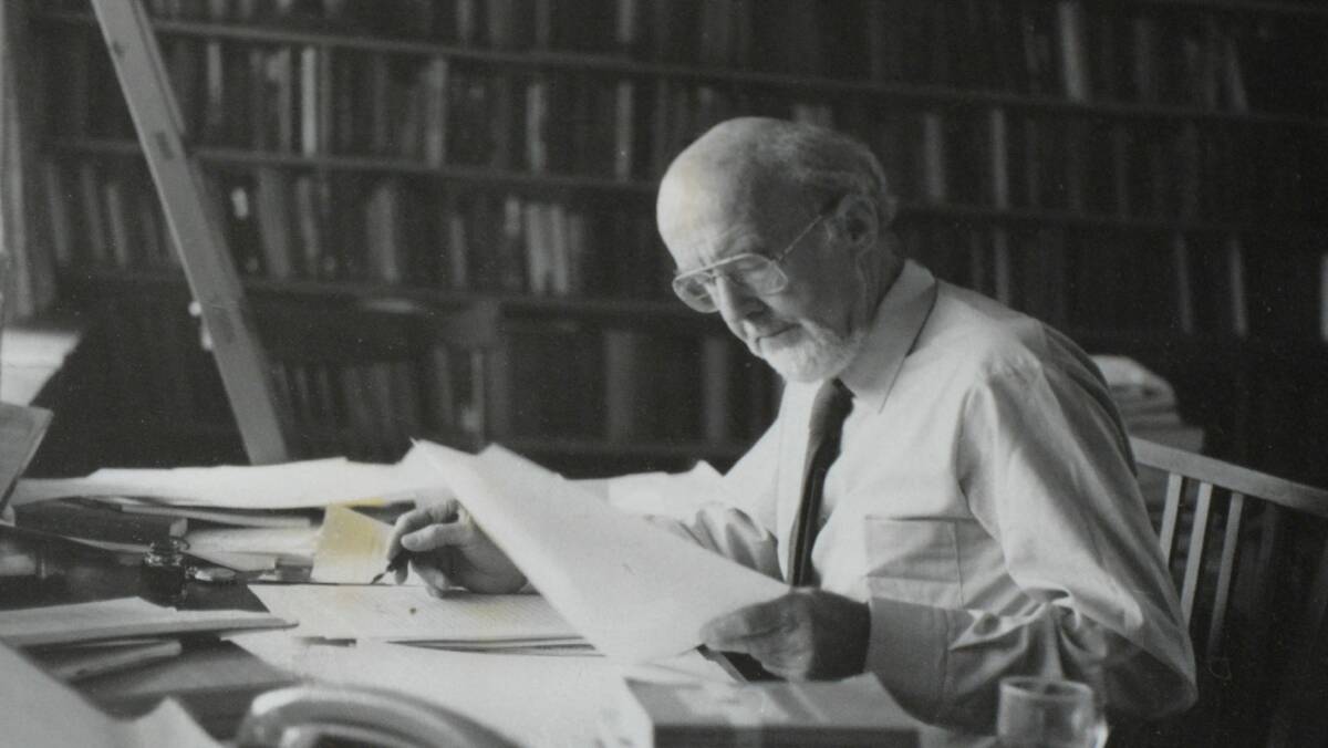 Manning Clark at work in his office. Picture: Supplied