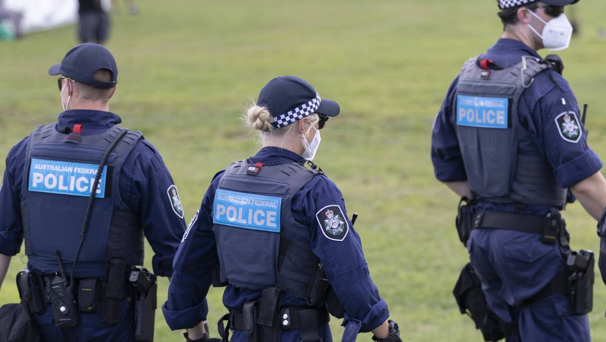 Police officers on patrol in the ACT. Picture: Keegan Carroll