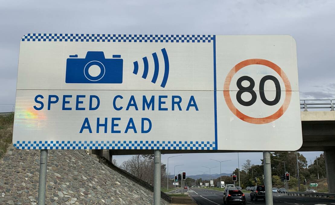 A warning sign for one of Gatso's speed cameras. Picture: Peter Brewer