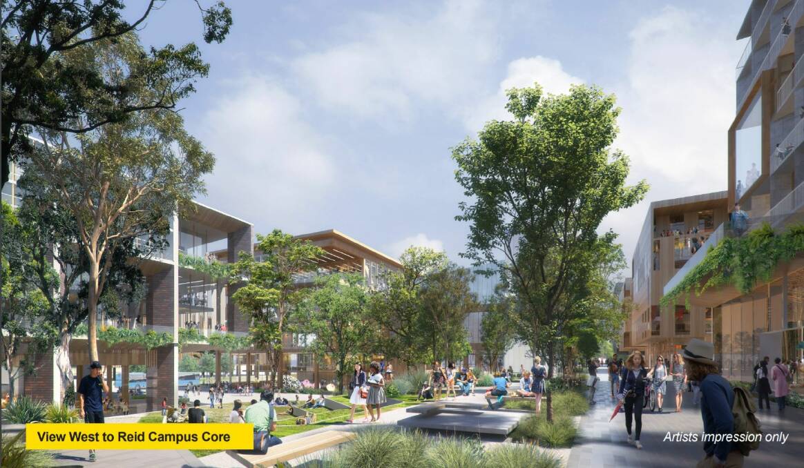 An artist's impression of the green spaces within the UNSW campus "core". Picture: Supplied 