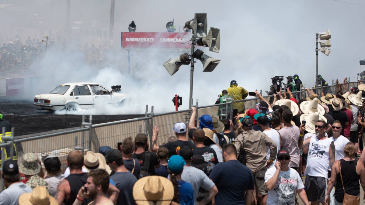 Summernats patrons are being advised that restrictions will be in place at popular events like the burnouts. Picture: Elesa Kurtz