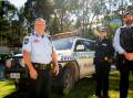 South District Superintendent Rod Anderson, Acting Inspector Libby Swain and Senior Constable Ryan Carmody with the police rural patrol 4WD. Picture: Elesa Kurtz 