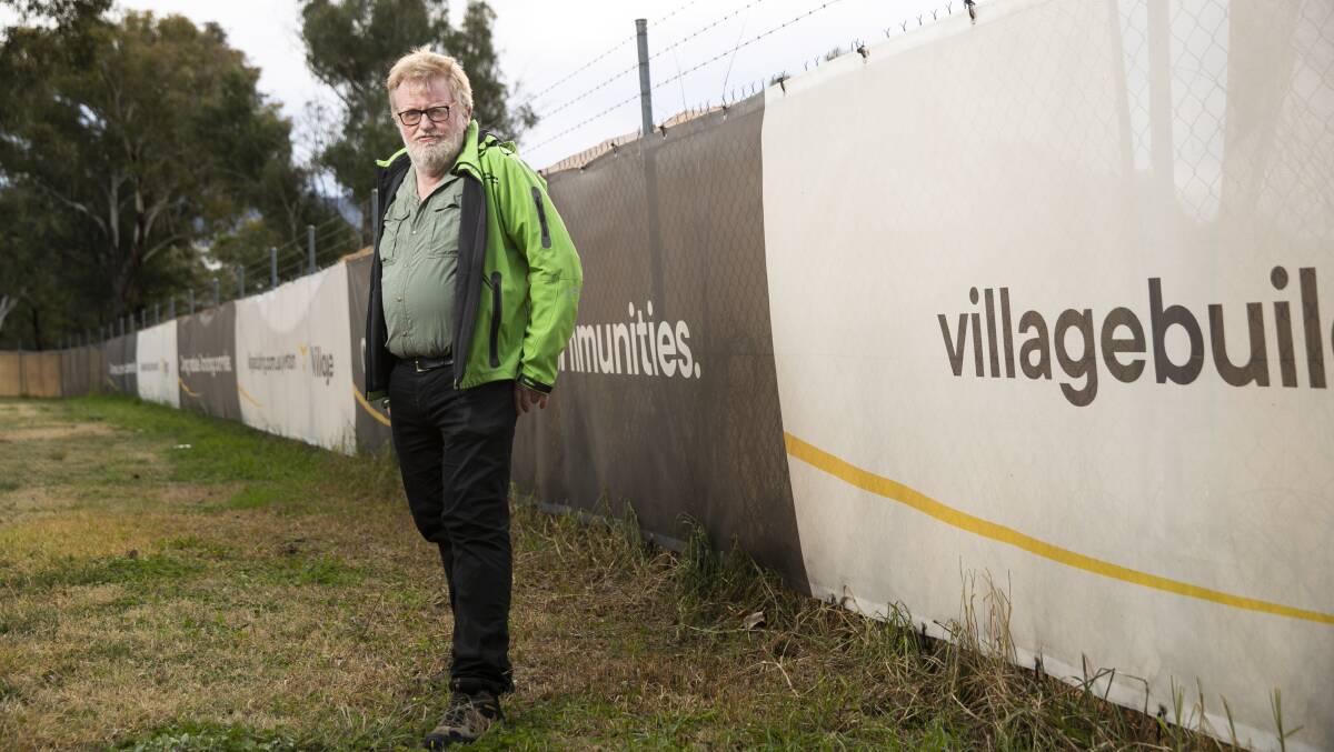 Bill Gemmell, interim chairman of the Weston Creek Community Council, at the site. Picture: Keegan Carroll