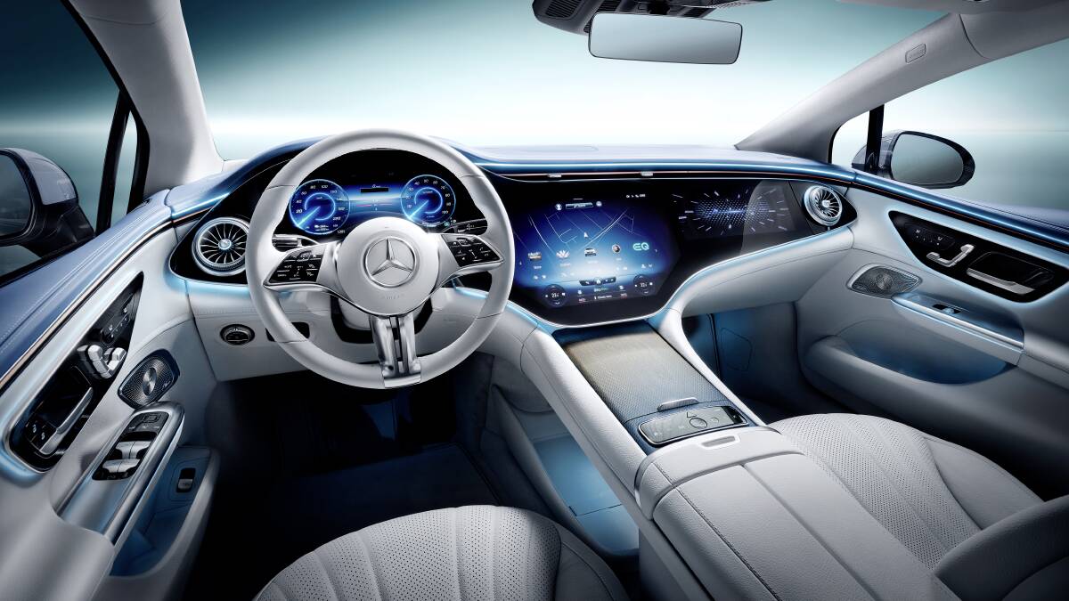The high-tech cabin of the Mercedes EQE electric car uses the ACT-developed monitoring system. Picture supplied