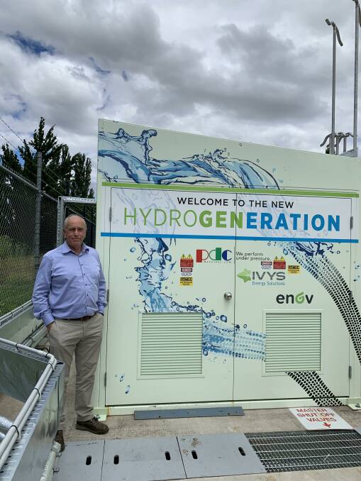 ActewAGL's hydrogen project leader Mark Smeaton at the Fyshwick refuelling station. Picture: Peter Brewer 
