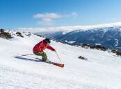 Renata Hercock leans into a turn on Mt Perisher. Picture: Perisher